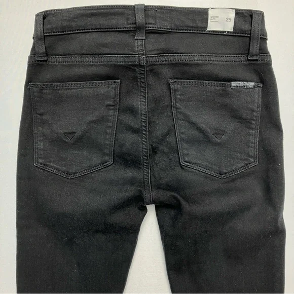 Hudson Jeans Nico Midrise Super Skinny Black Denim Size 24 25 26 - Picture 8 of 11